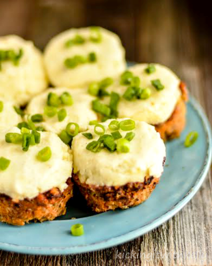 Kid Friendly Skinny Meatloaf Muffins With Mashed Potatoes