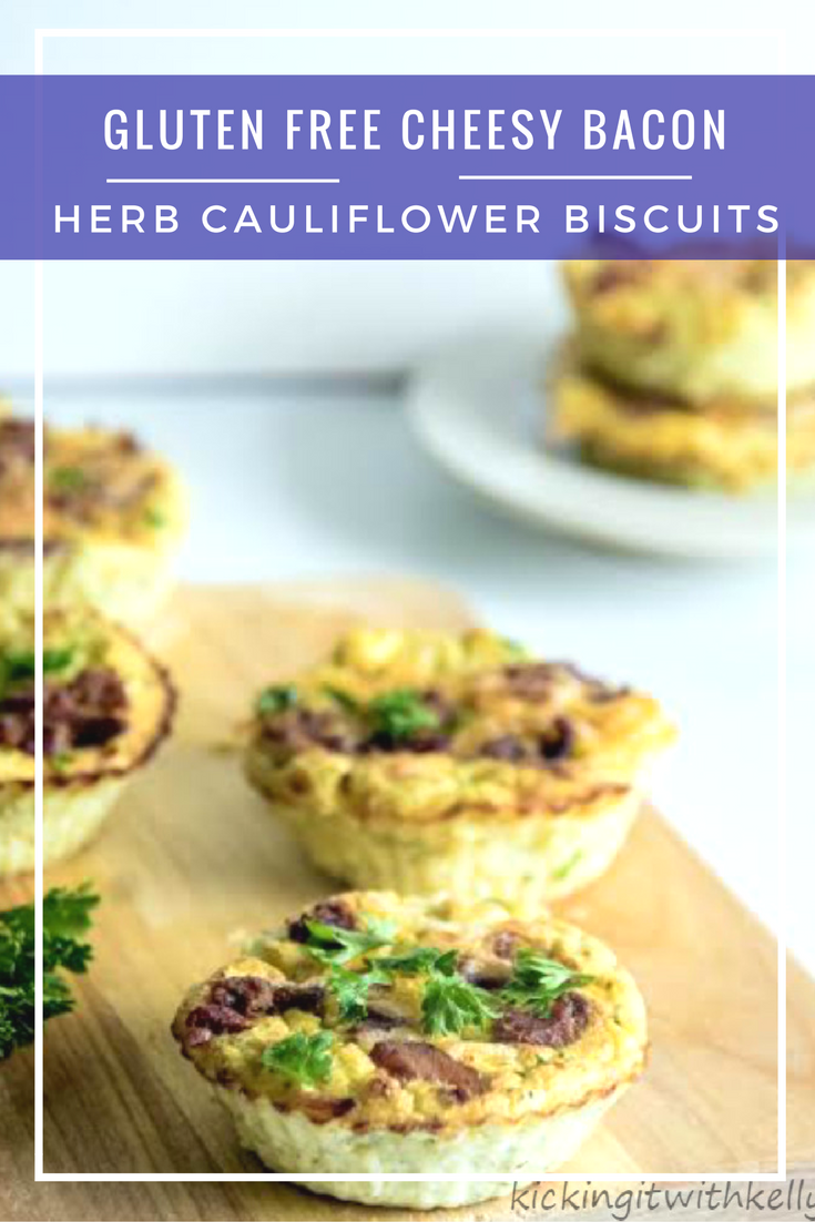 Are you trying to go Paleo or Gluten Free? These Cheesy Bacon & Herb Cauliflower Biscuits are perfect for you!