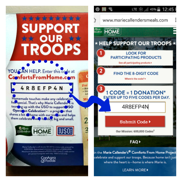 Help Our Troops Celebrate The Holidays code