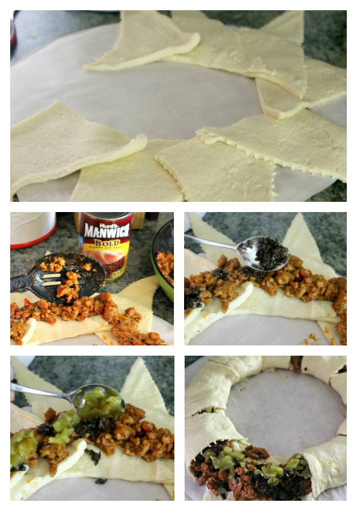 Manwich Sloppy Joe Taco Ring Recipe collage