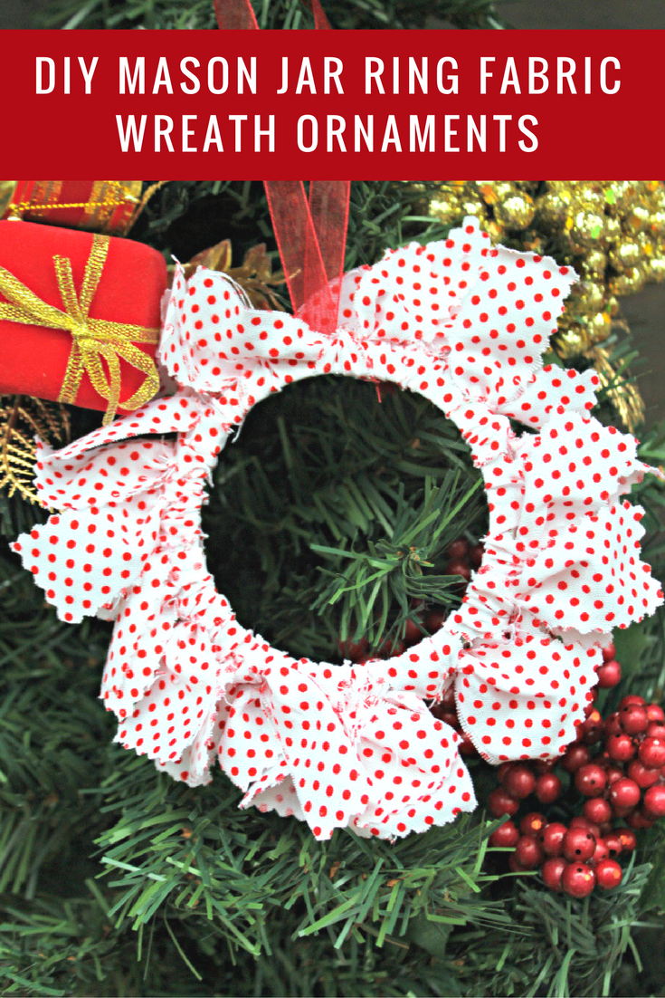 Every year my kids and I make Christmas decorations. This year, we are making these super cute DIY Mason Jar Ring Fabric Wreath Ornaments 