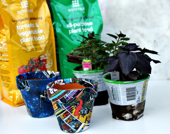 DIY Star Wars Fabric Covered Garden Pots 