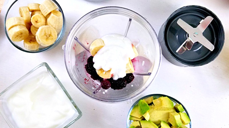 Greek Yogurt Rainbow Smoothie Recipe steps 1-3