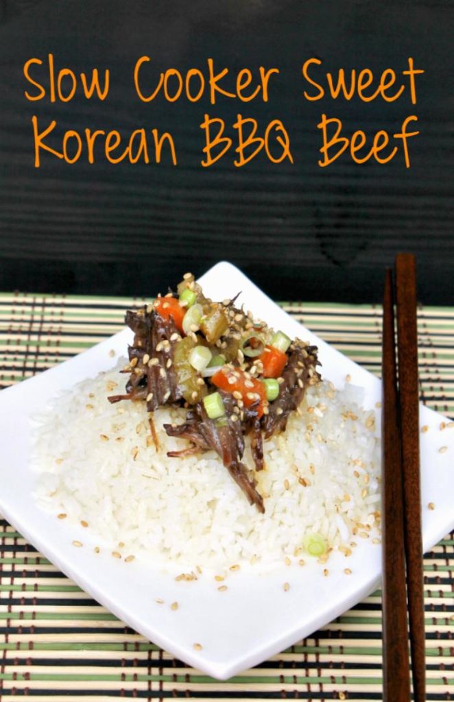 I love Asian take-out but hate the price. Make this Slow Cooker Sweet Korean BBQ Beef Recipe for a fraction of the cost. It will be your new favorite crock pot recipe!