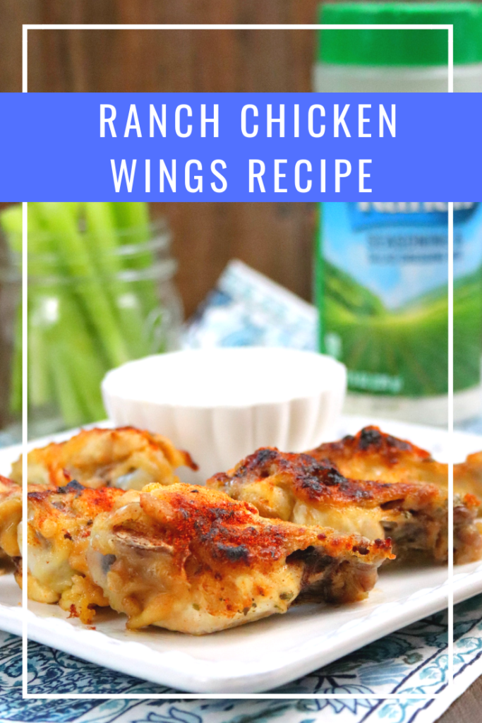 This Easy Baked Buffalo Ranch Chicken Wings Recipe is bursting with flavor! It combines a homemade tangy buffalo wing sauce and seasoned with the new Hidden Valley Ranch Seasoning Shaker! #ad @hvranch #HVRlove